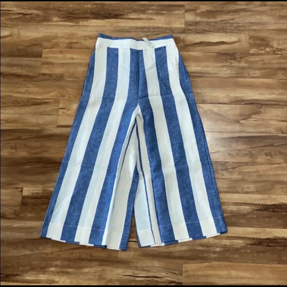 Madewell Huston Pull-On Crop Pants in Stripe - Picture 1 of 9